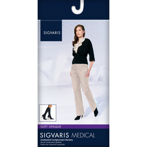 Soft Opaque Calf High, Open Toe Socks by Sigvaris